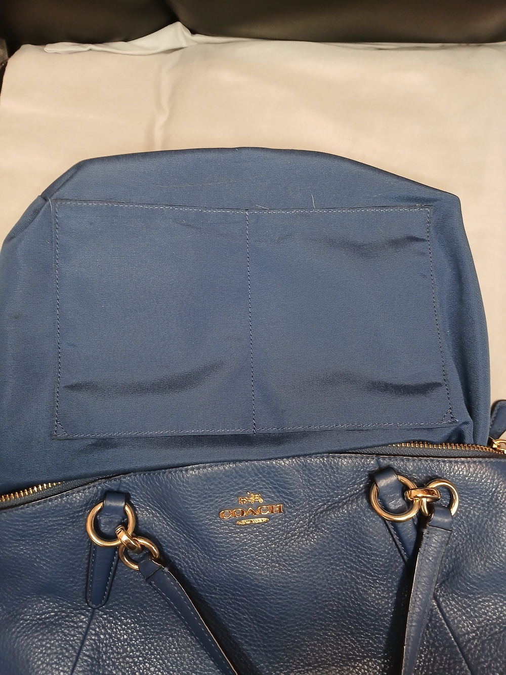 Coach Kelsey Blue Pebbled Leather Satchel with Removable Strap - Picture 7 of 8